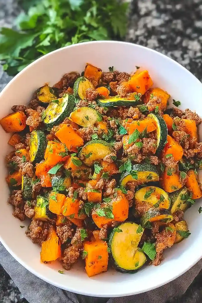 ground beef zucchini skillet