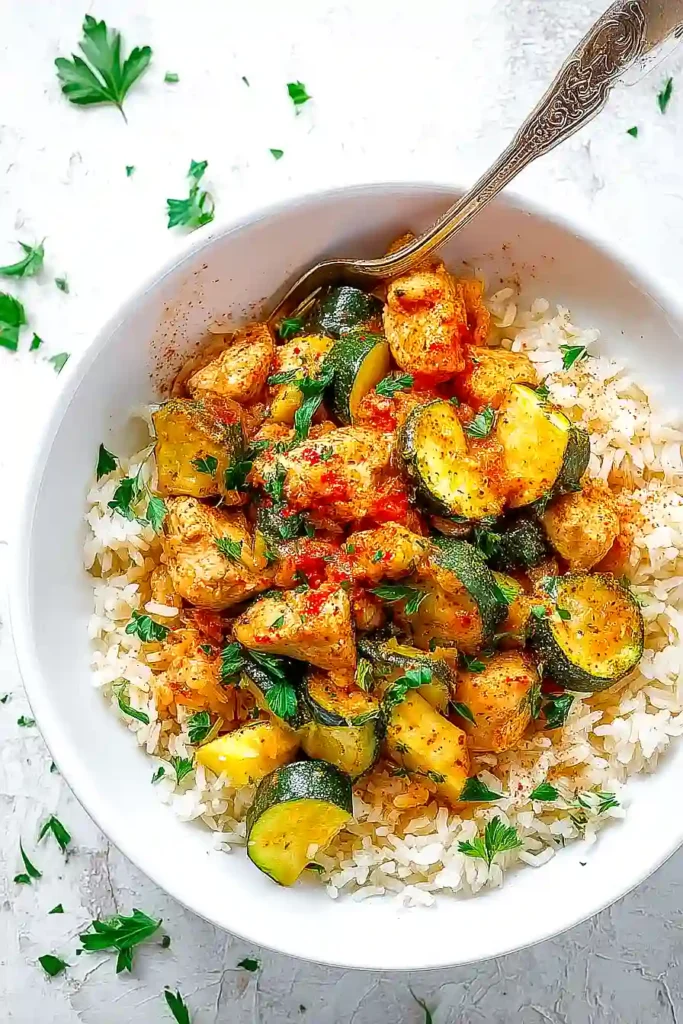baked chicken and zucchini