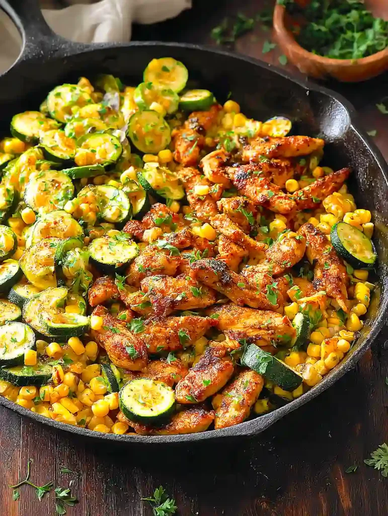 garlic butter chicken and zucchini
