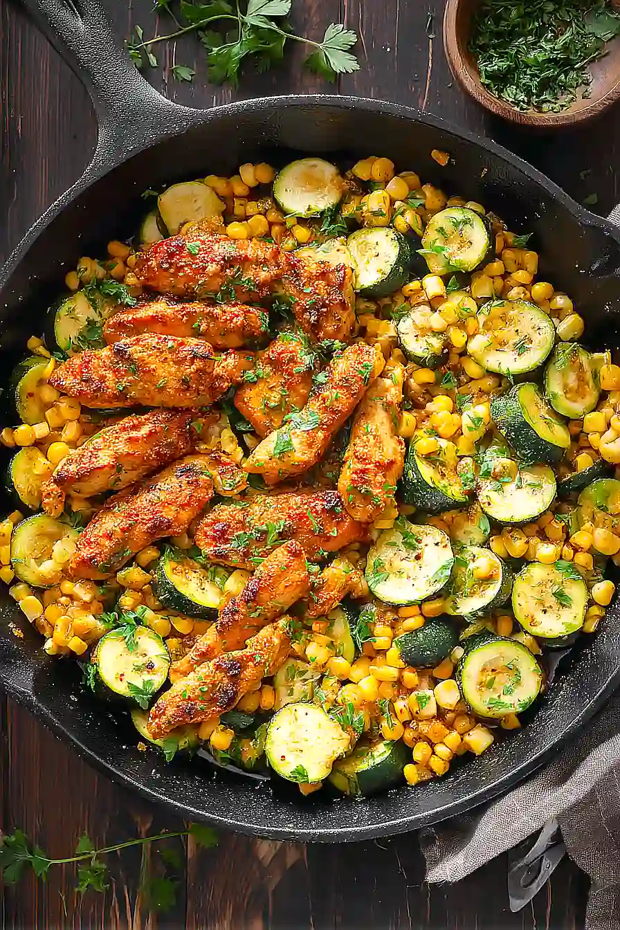 garlic butter chicken and zucchini