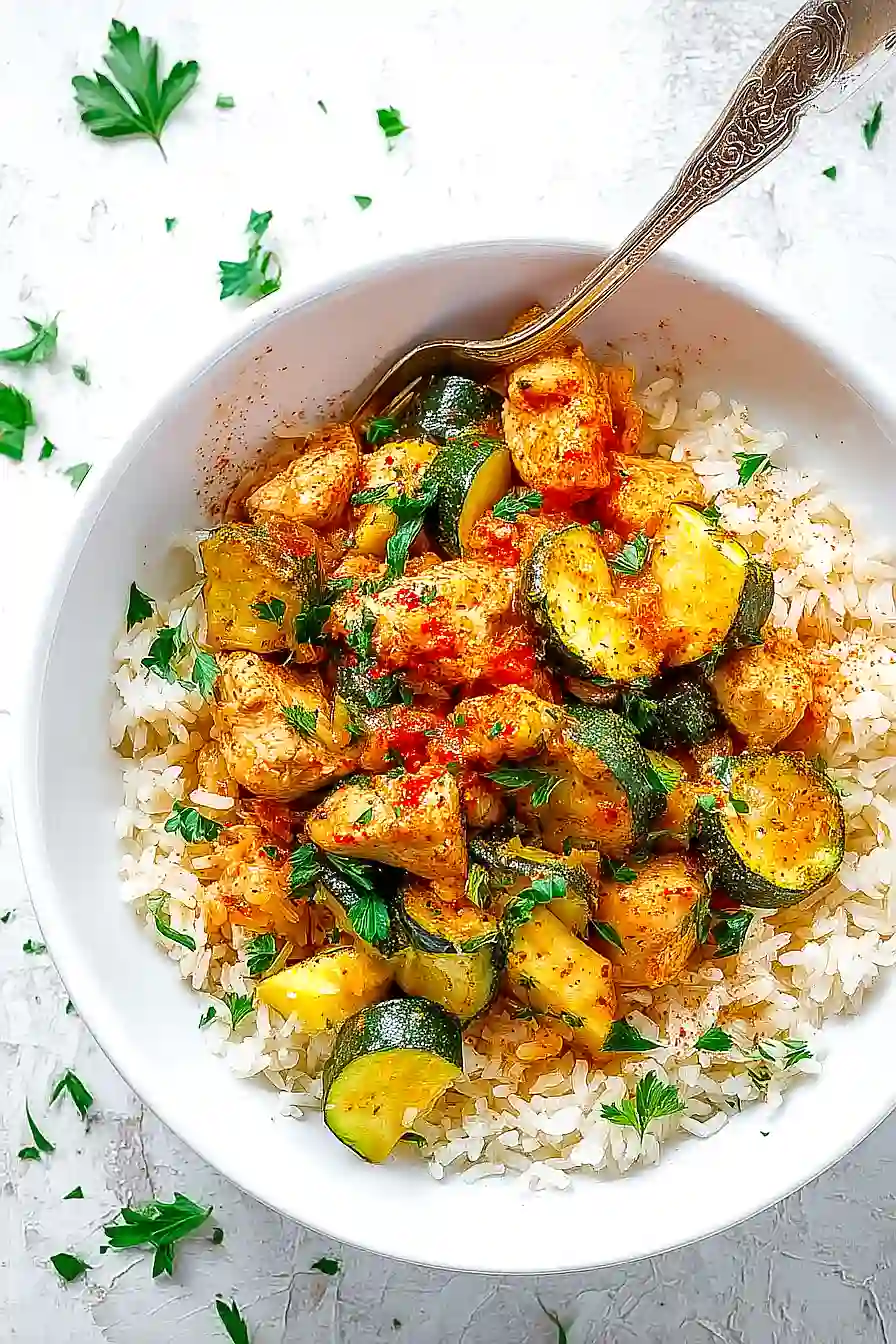 baked chicken and zucchini