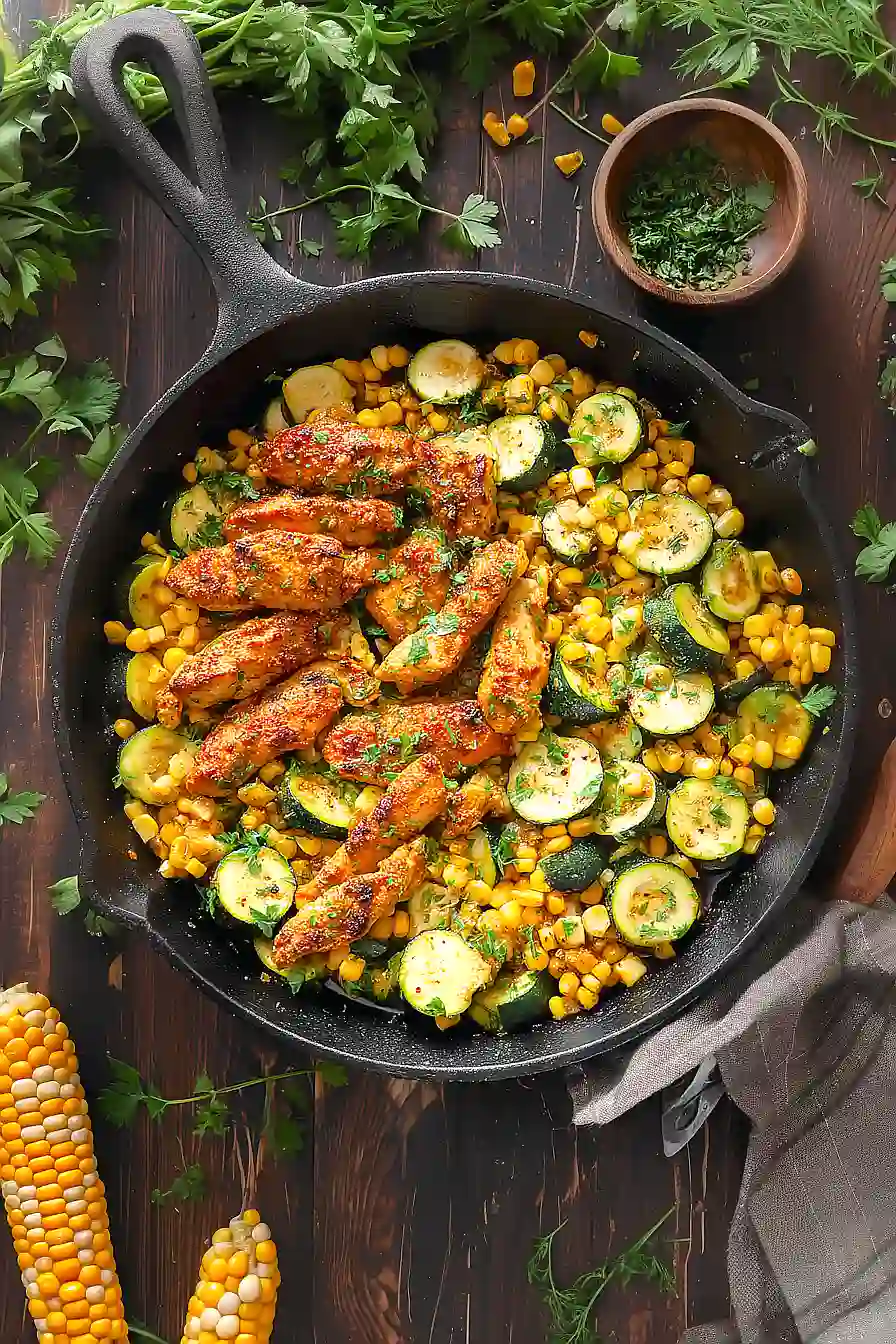 garlic butter chicken and zucchini