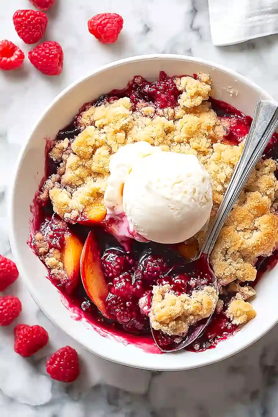 raspberry peach cobbler