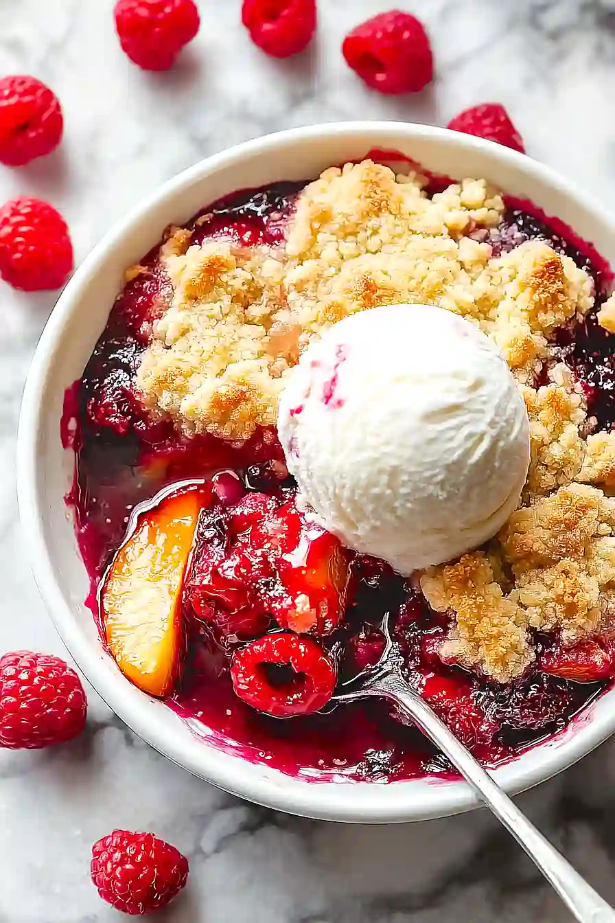 raspberry peach cobbler