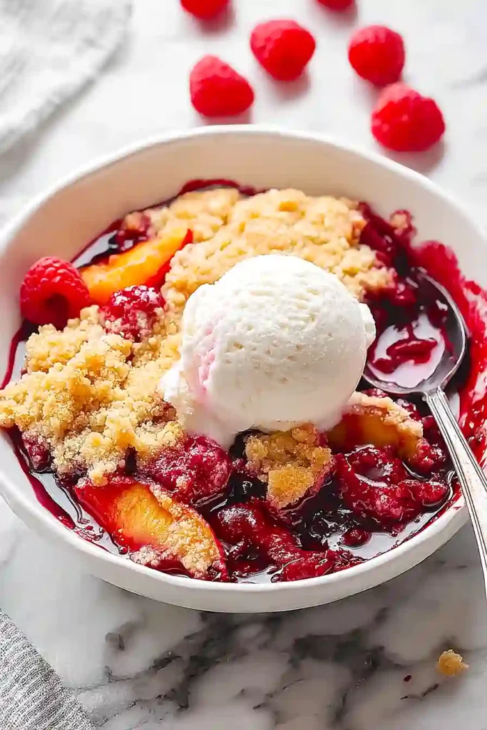 raspberry peach cobbler