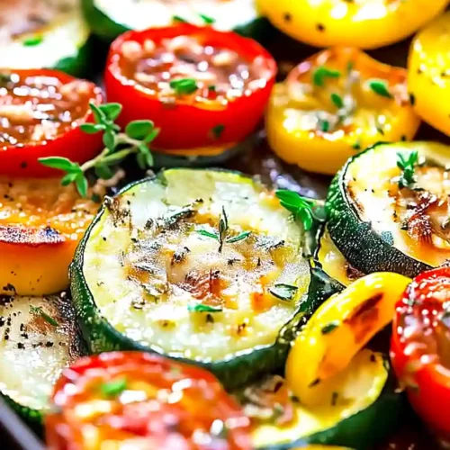 roasted zucchini, squash and tomatoes