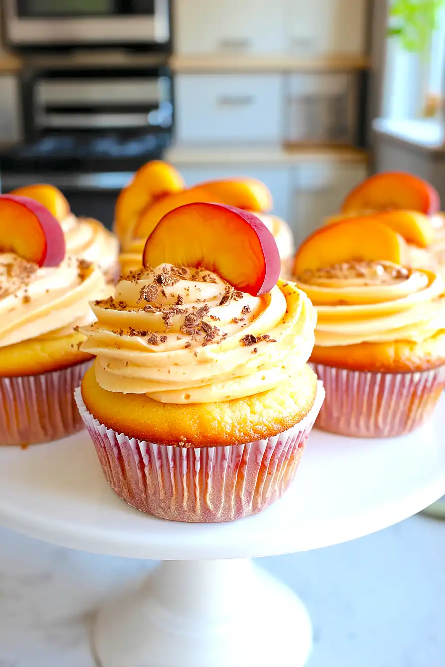 honey peach cupcakes