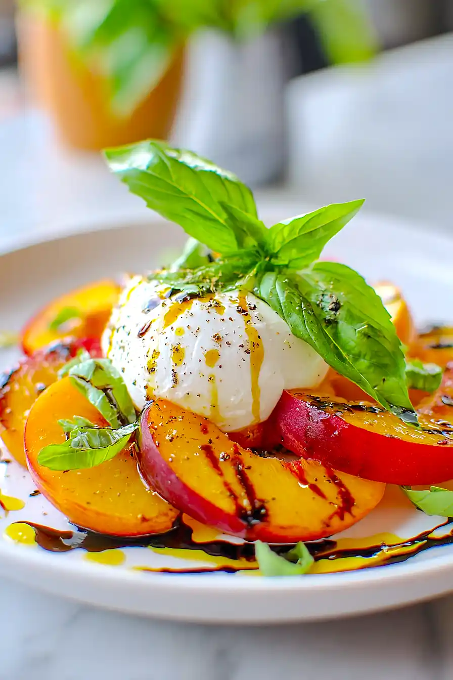 peach burrata salad
