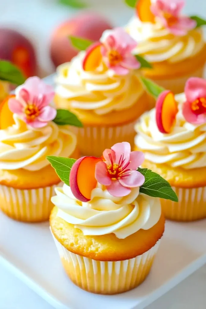 honey peach cupcakes