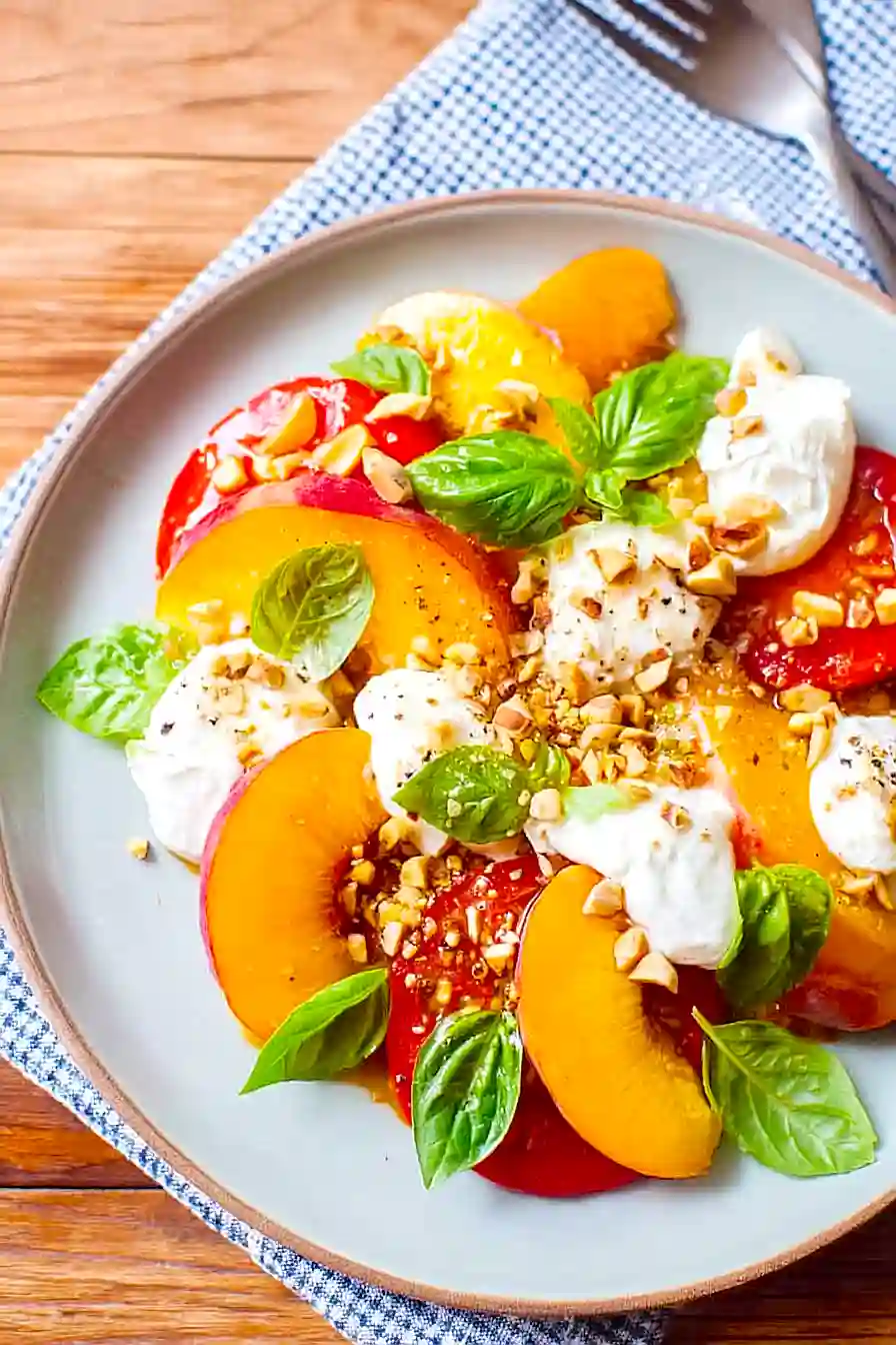 peach burrata salad