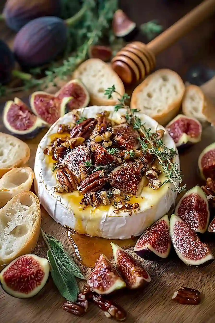fig and pecan baked brie