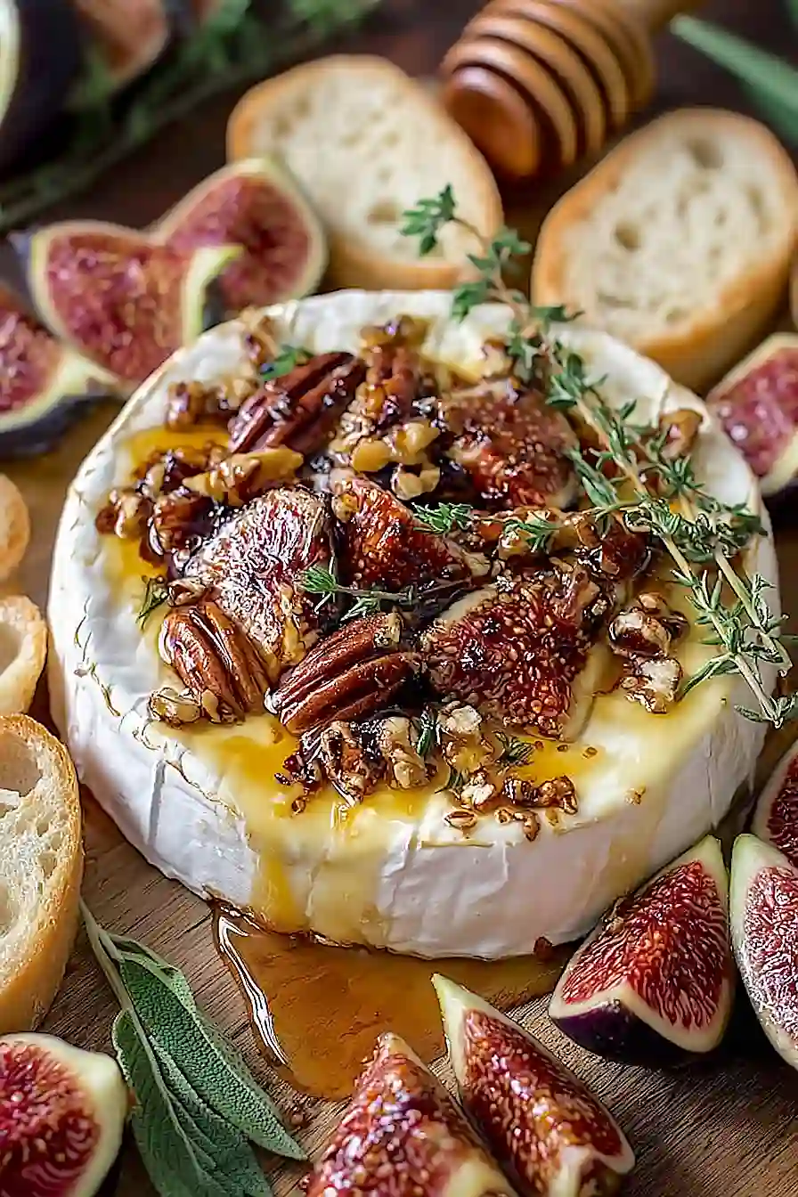fig and pecan baked brie