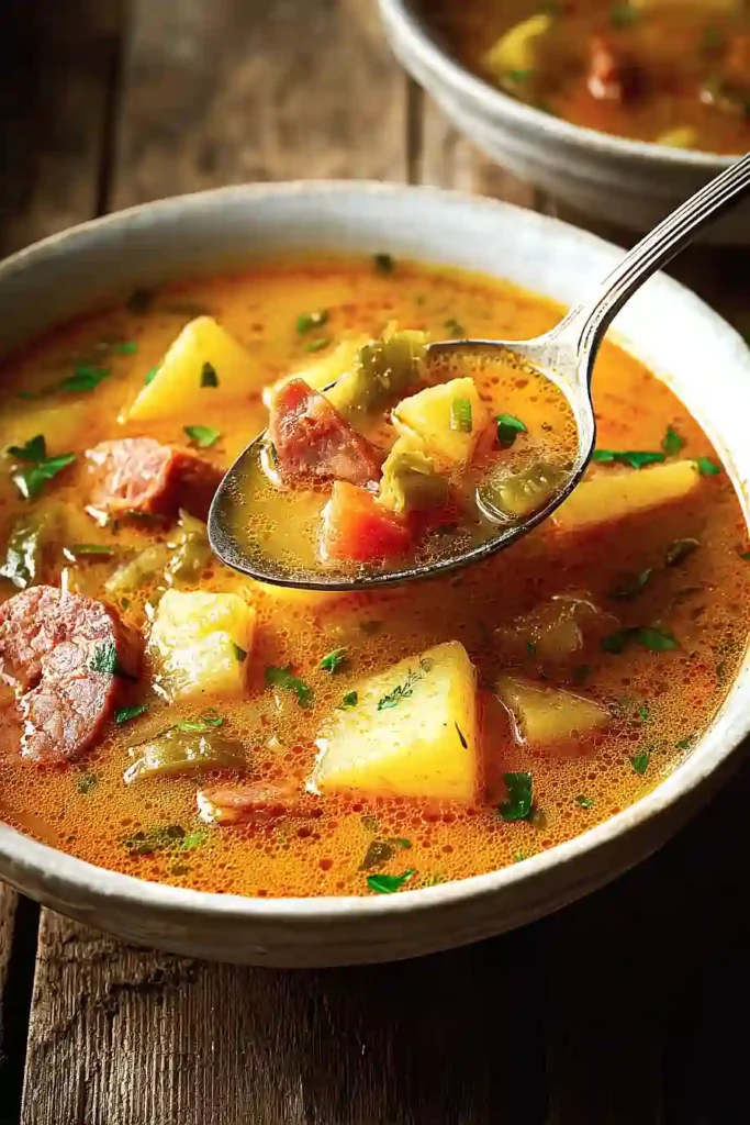 Spanish Potato Soup with Chorizo