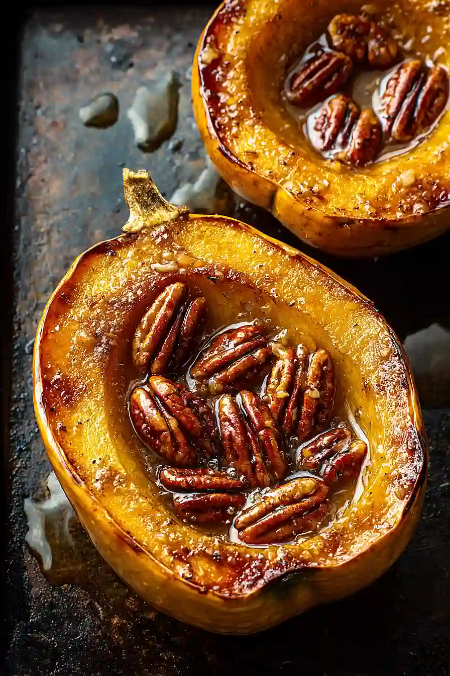 Maple Pecan Roasted Acorn Squash