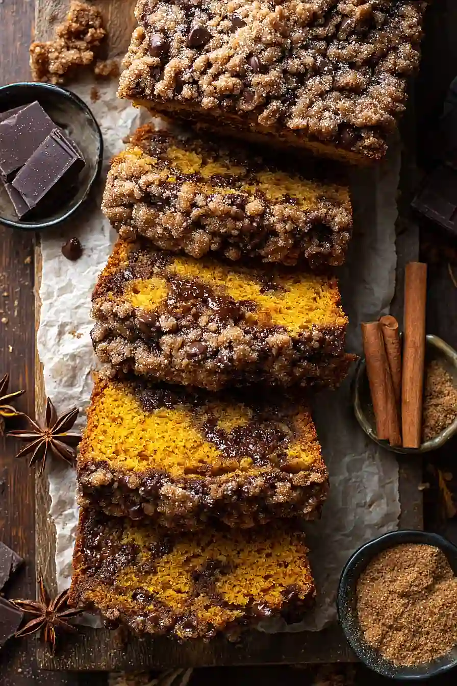 Pumpkin Chocolate Chip Streusel Bread
