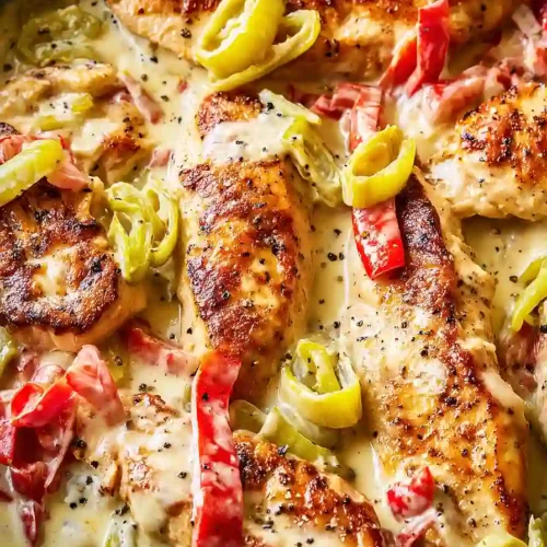 Creamy Pepperoncini Chicken Skillet