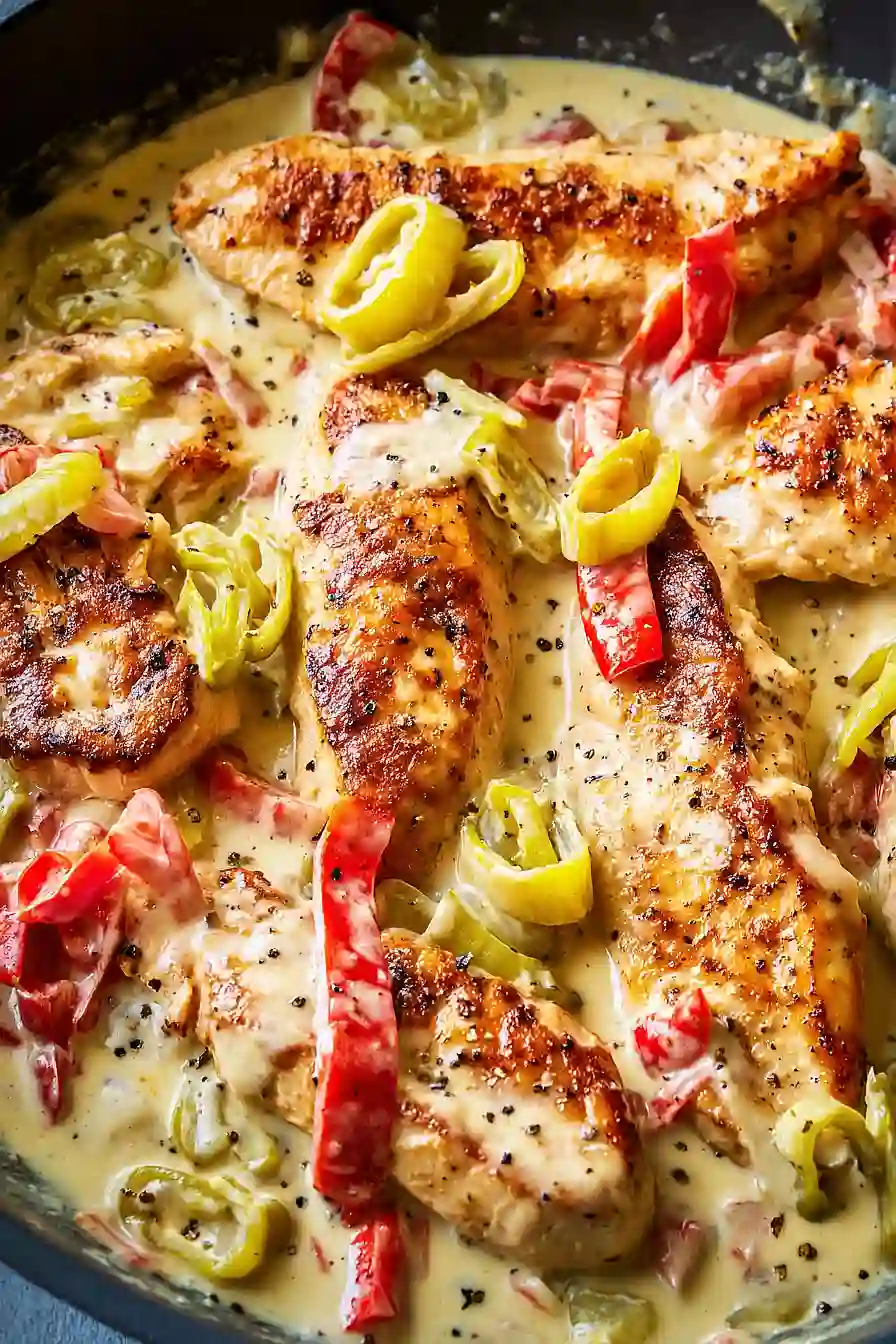 Creamy Pepperoncini Chicken Skillet