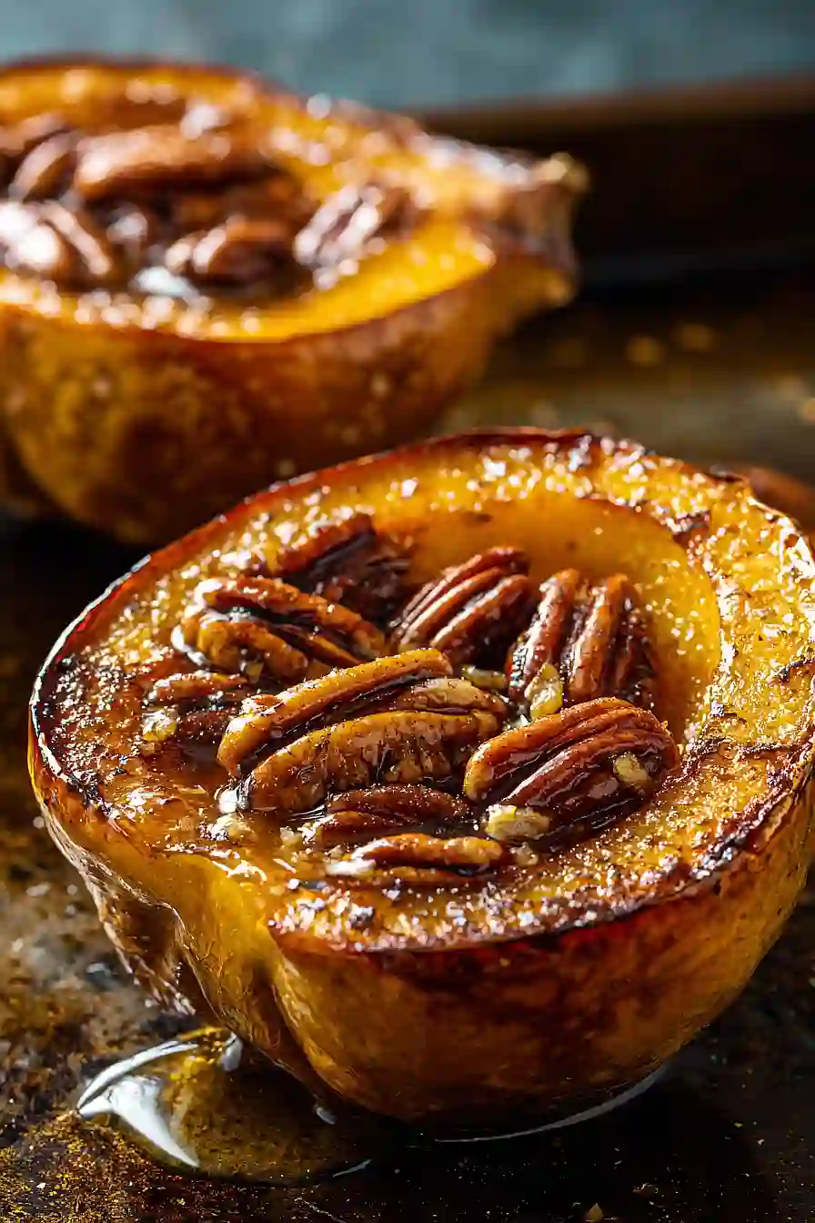 Maple Pecan Roasted Acorn Squash