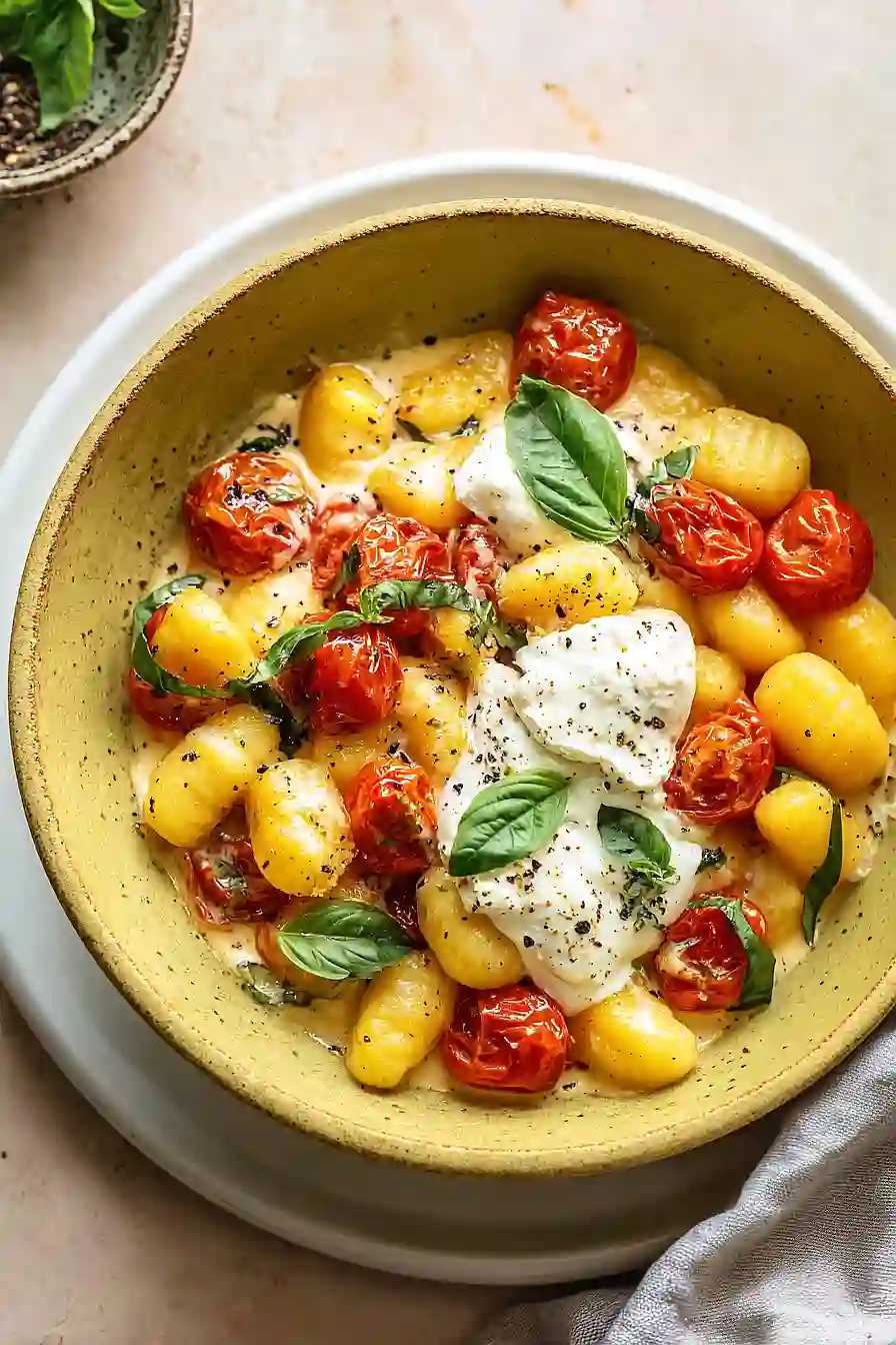 Tomato Gnocchi with Burrata