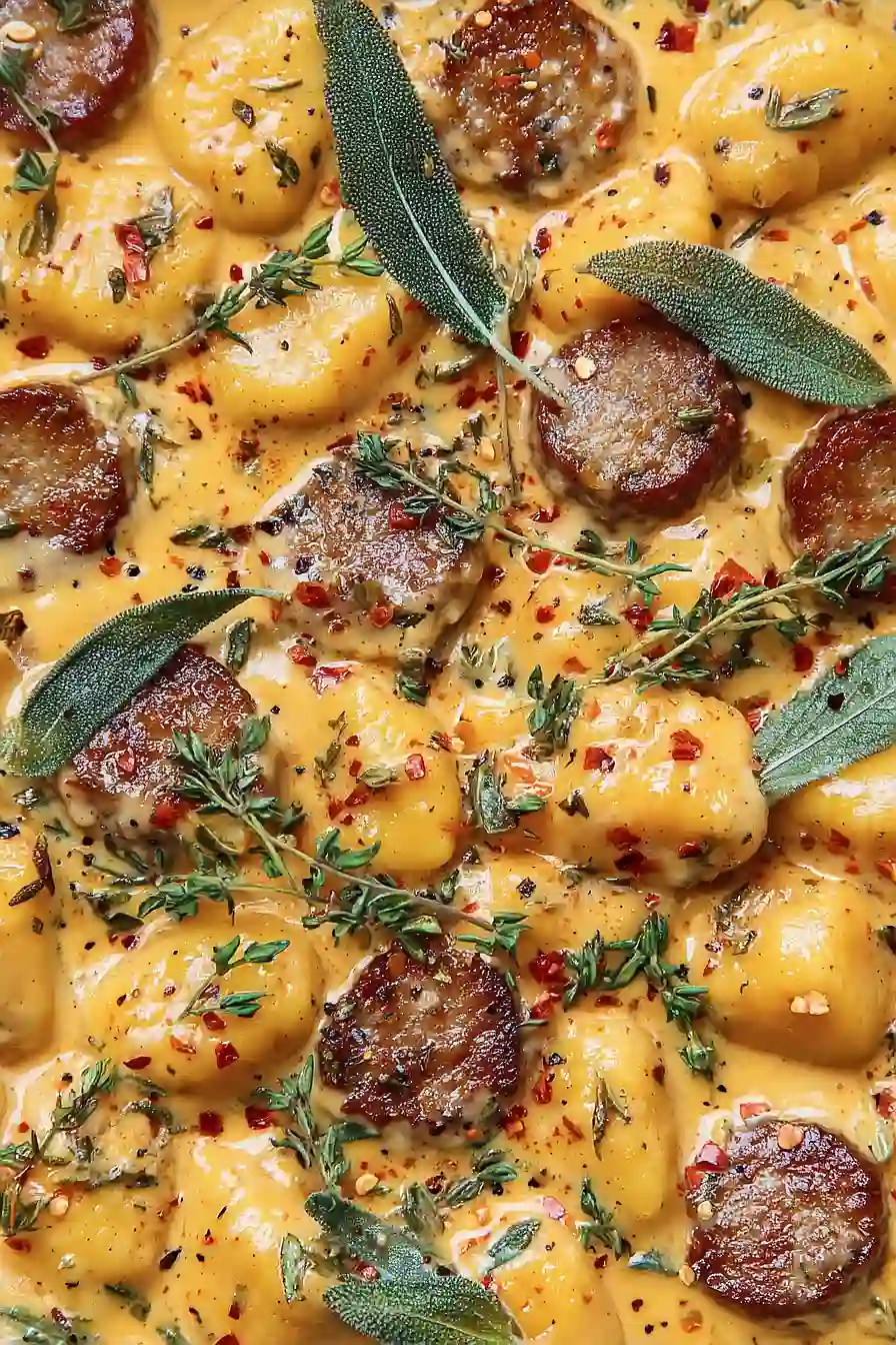 Butternut Squash Gnocchi with Sausage, Thyme, and Sage