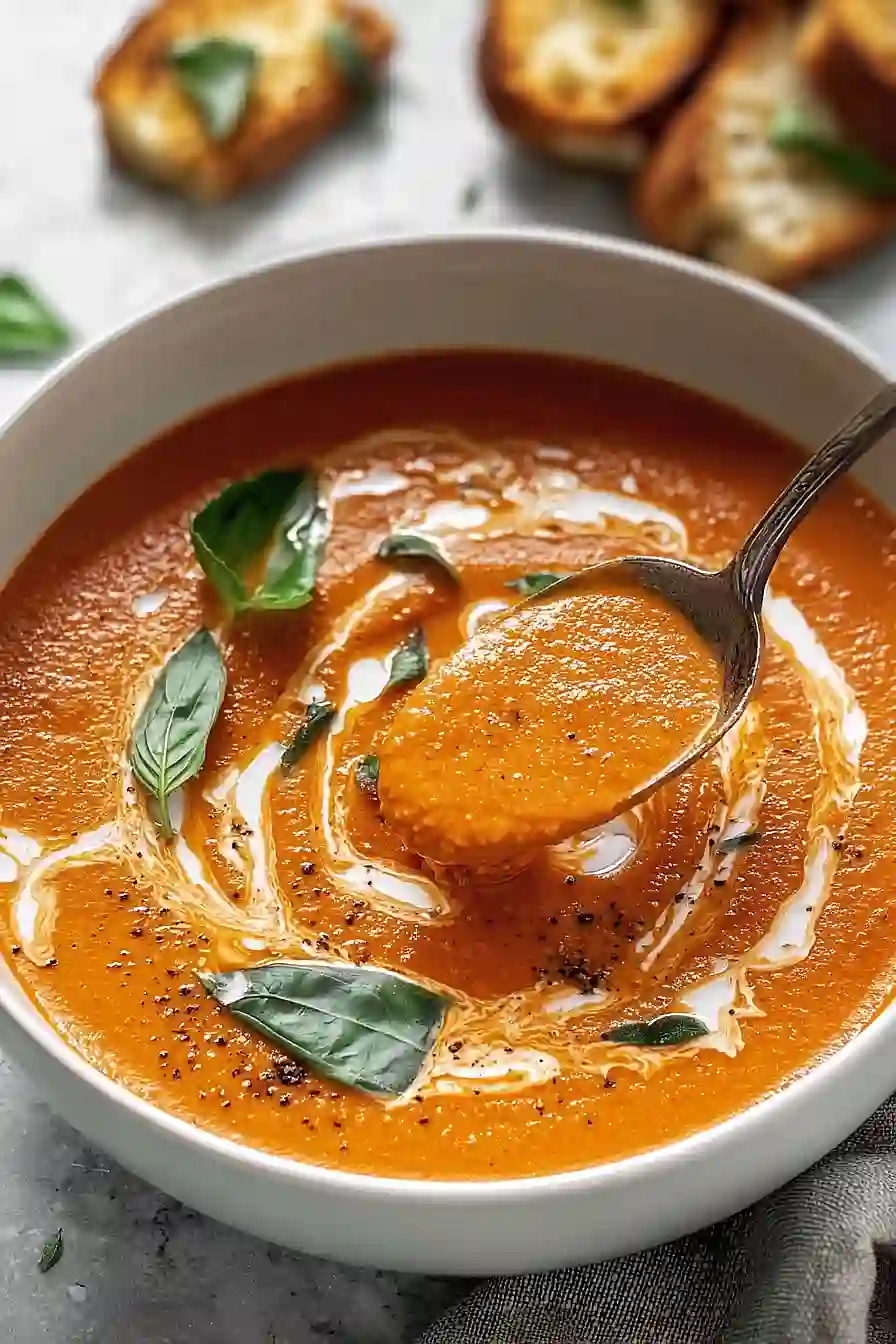 Roasted Tomato Soup with Gruyère Toasts