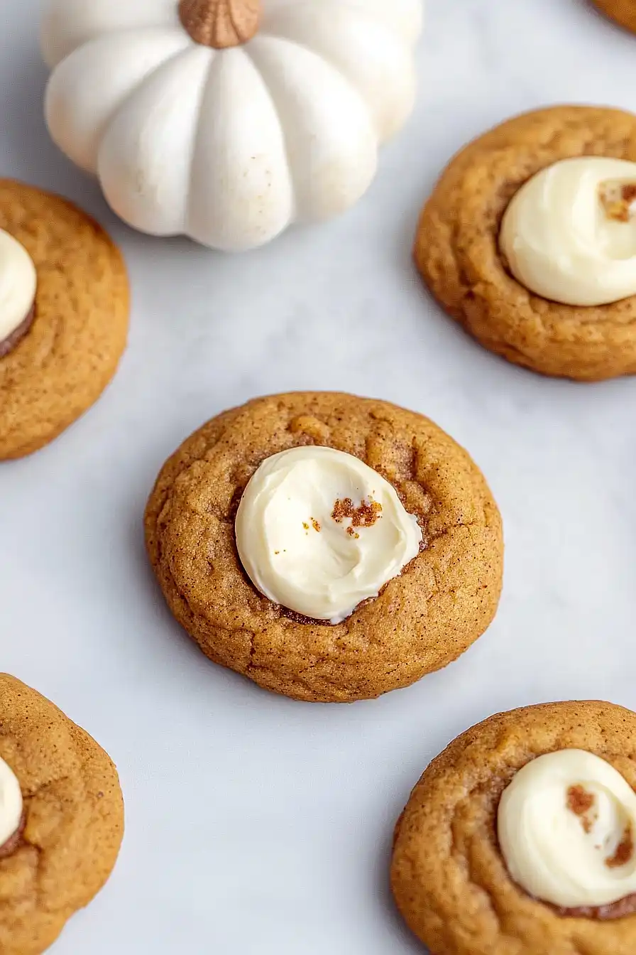 pumpkin cream cheese thumbprint cookies