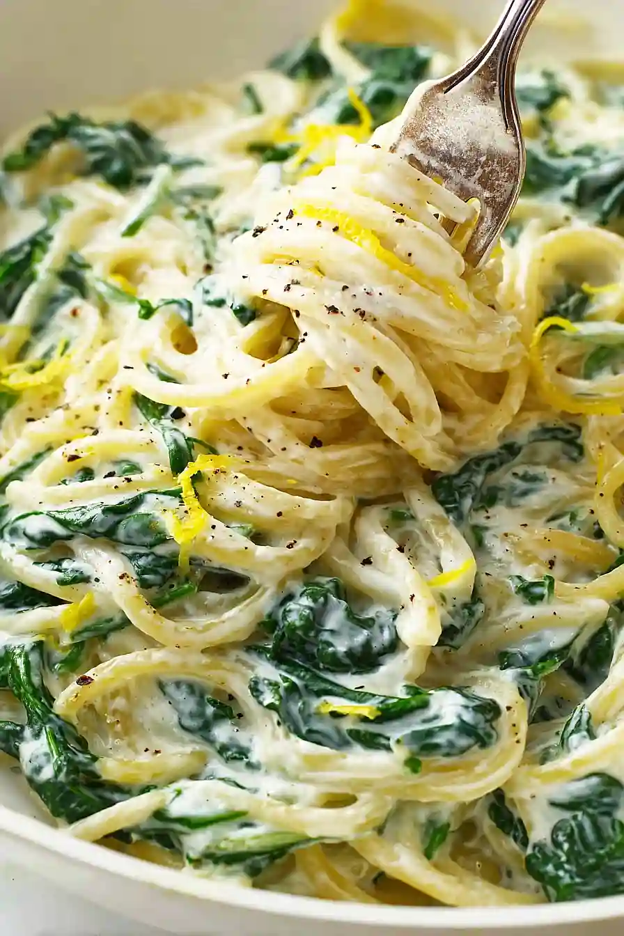 lemon ricotta pasta and spinach
