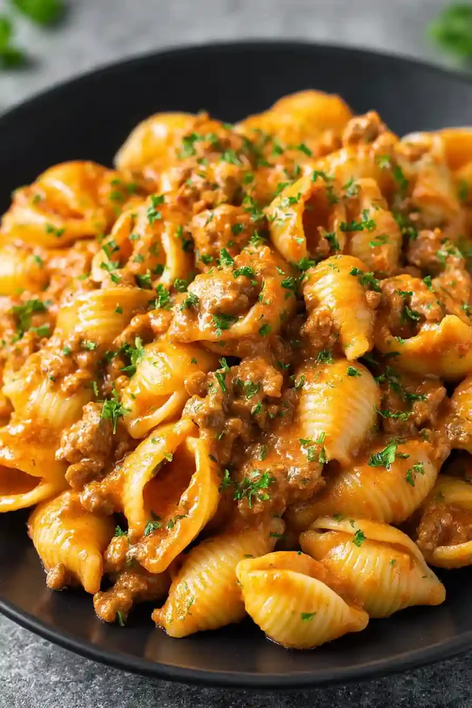 beef and shells