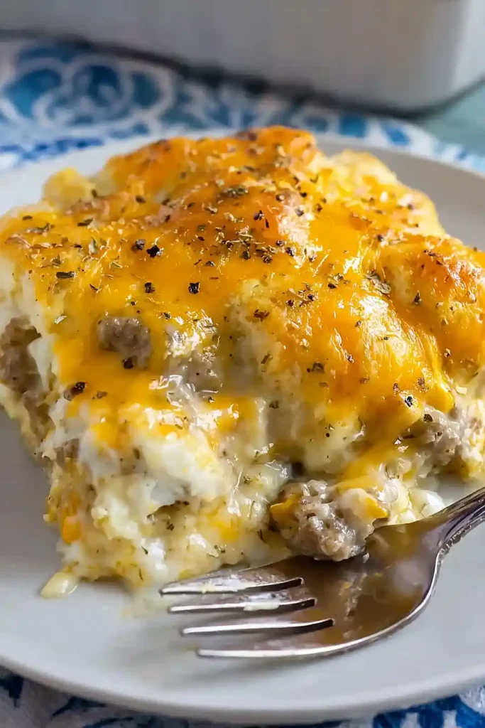 Biscuits and Gravy Breakfast Casserole