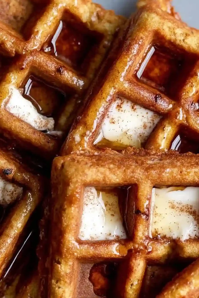 pumpkin waffles with cream cheese filling