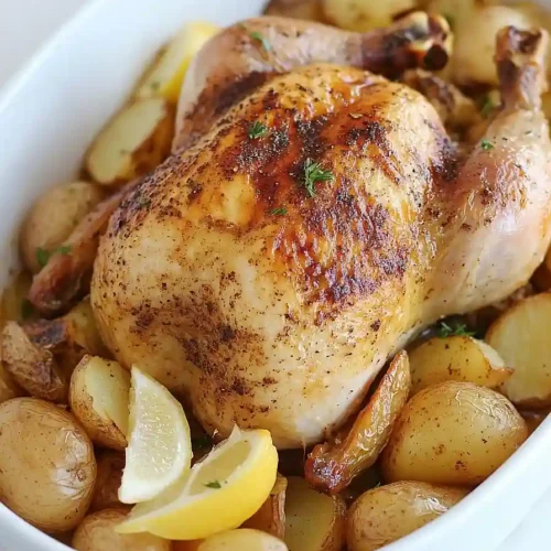 roasted potatoes with chicken