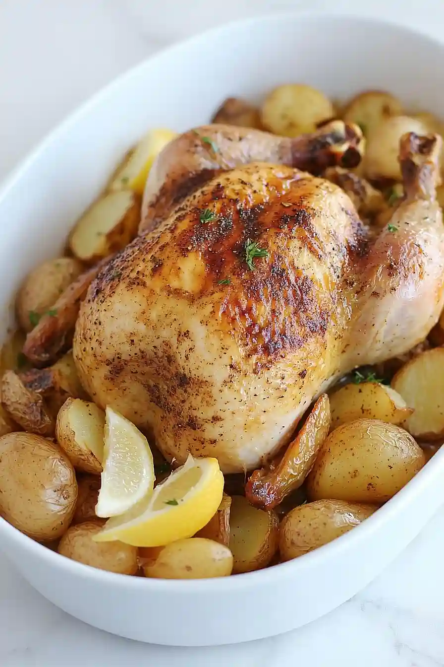 roasted potatoes with chicken