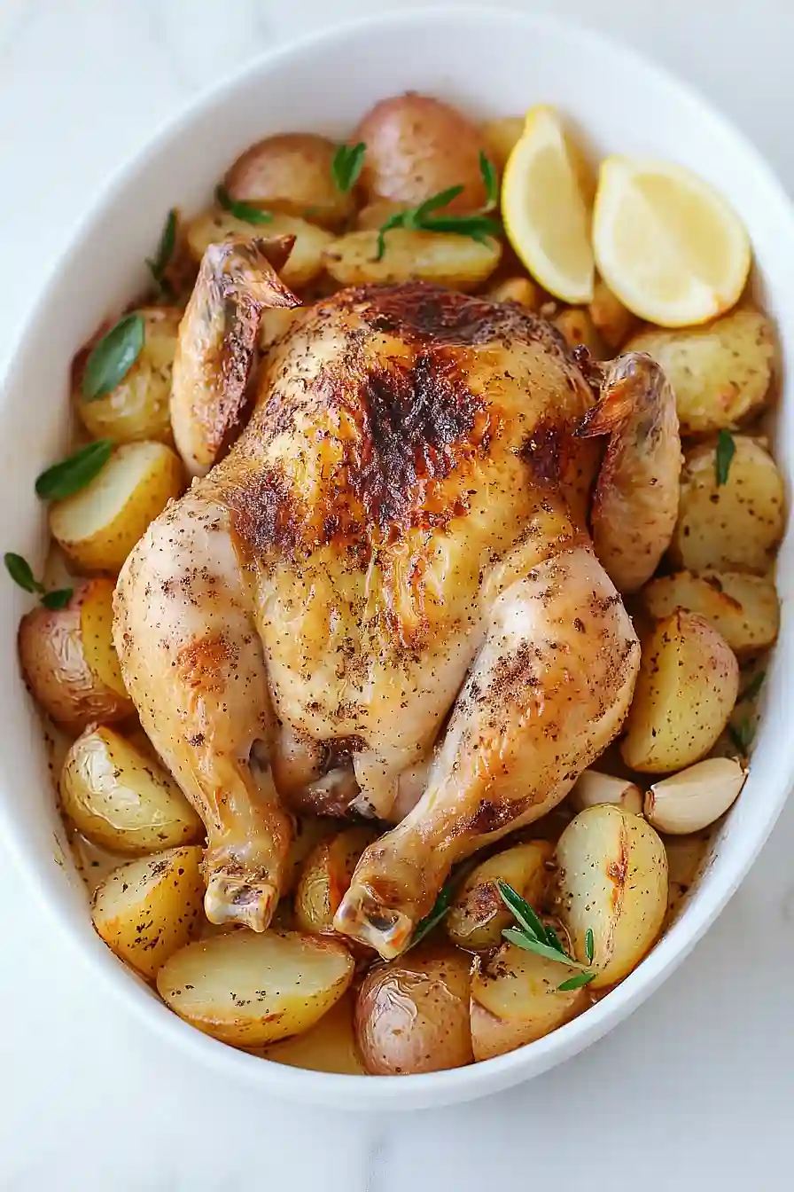 roasted potatoes with chicken