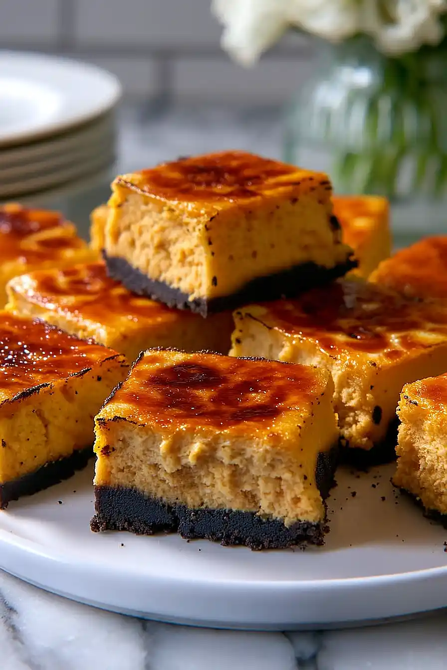 pumpkin crème brûlée cheesecake bars