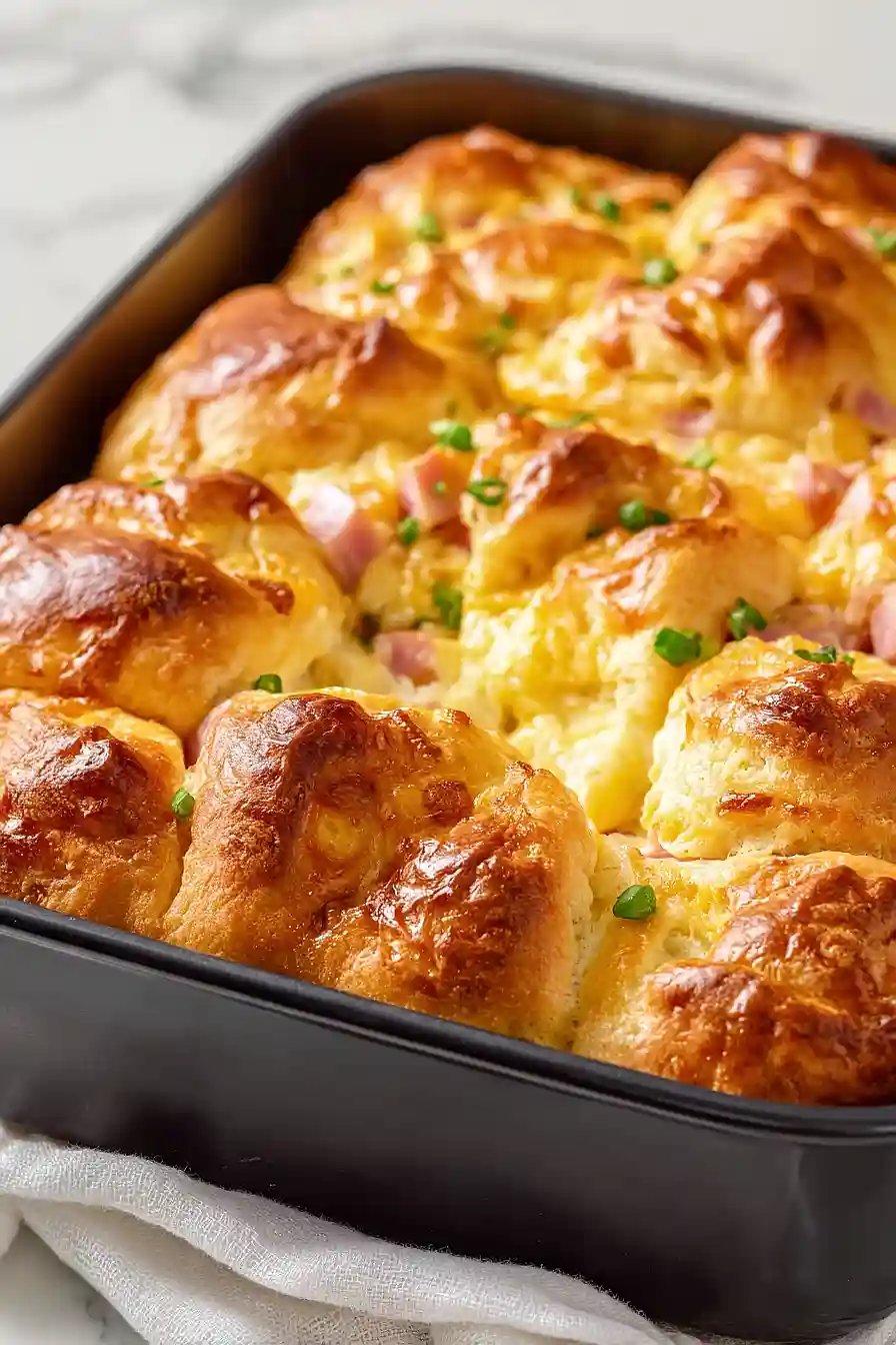 ham and cheese crescent roll breakfast bake