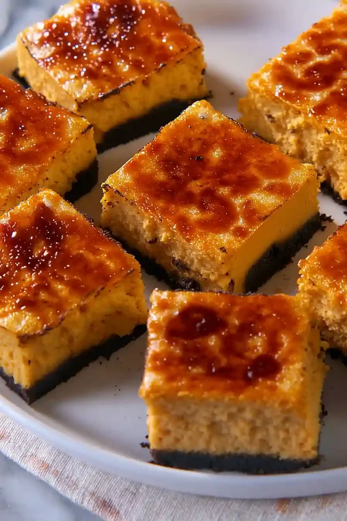 pumpkin crème brûlée cheesecake bars
