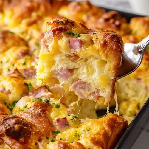 ham and cheese crescent roll breakfast bake