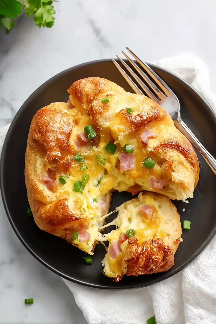 ham and cheese crescent roll breakfast bake