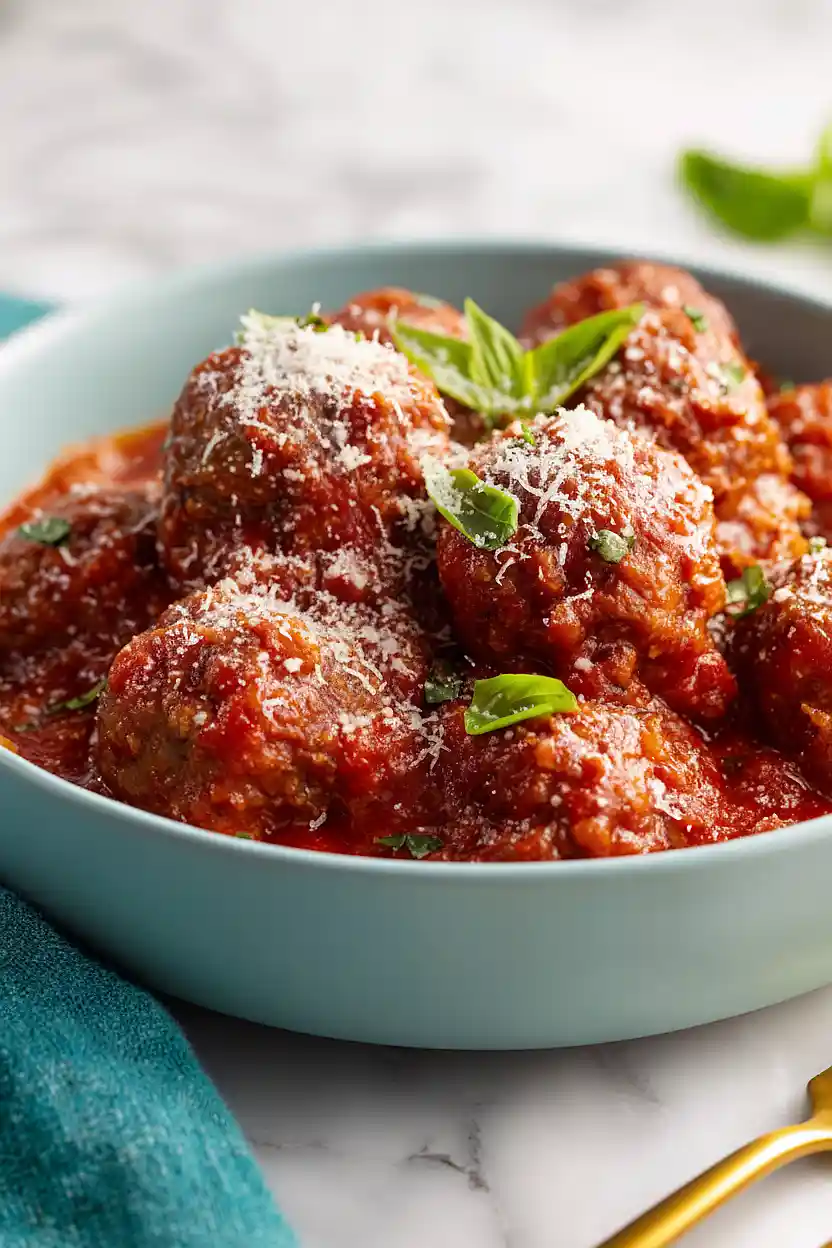 crockpot meatballs in marinara