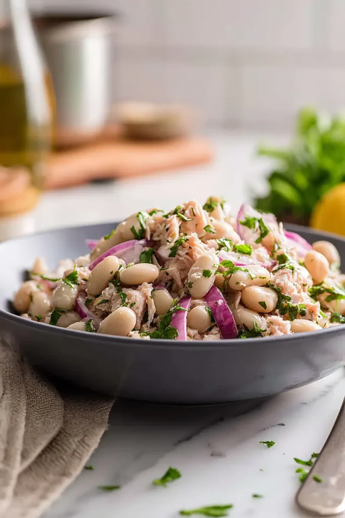 mediterranean white bean and tuna salad