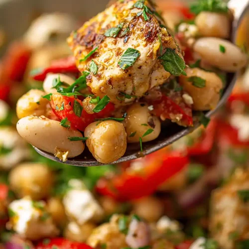 mediterranean bean salad with chicken