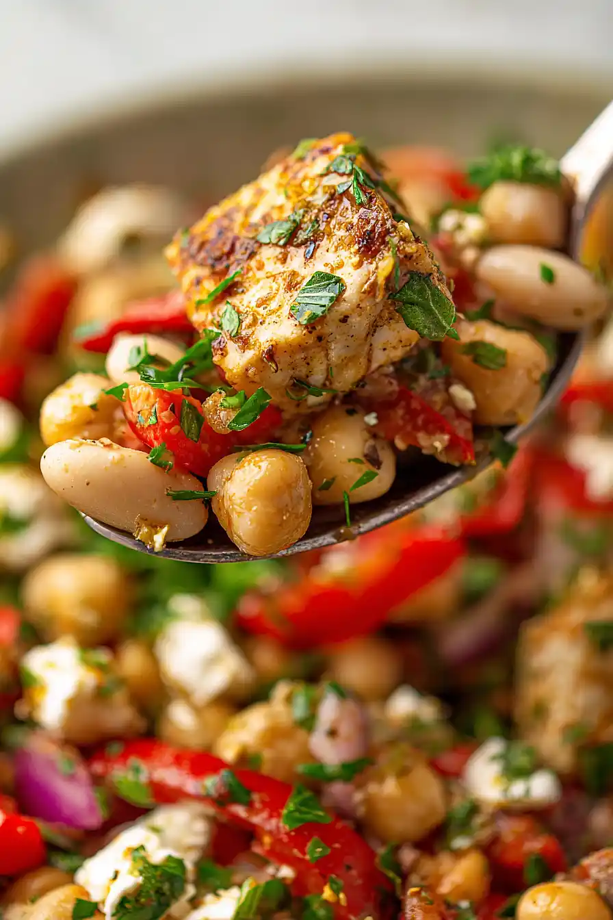 mediterranean bean salad with chicken