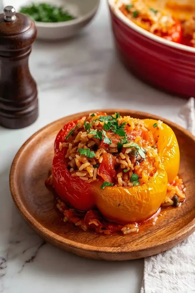 mediterranean stuffed peppers with rice