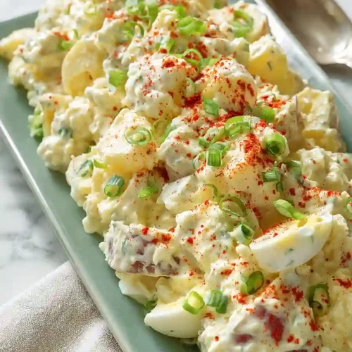 potato salad with eggs and cottage cheese
