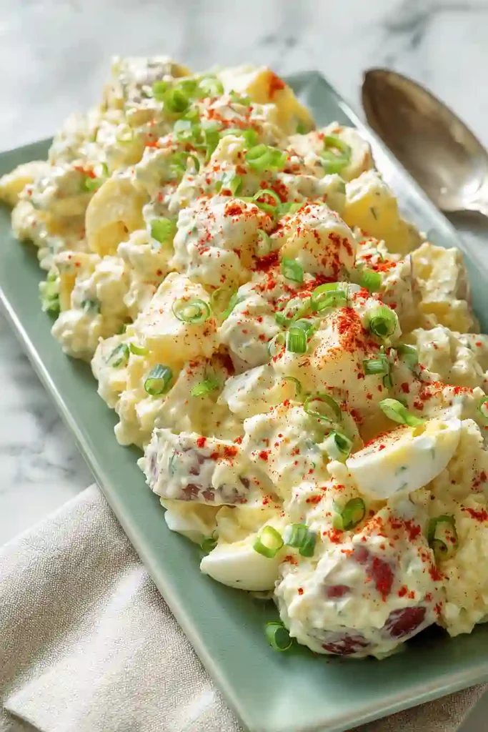potato salad with eggs and cottage cheese