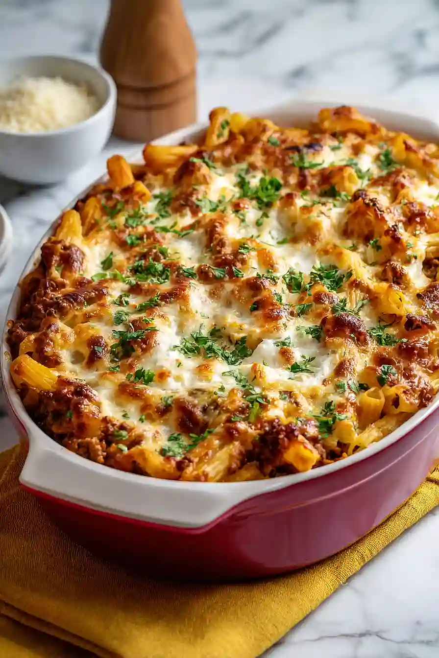 baked ziti with ground beef and ricotta
