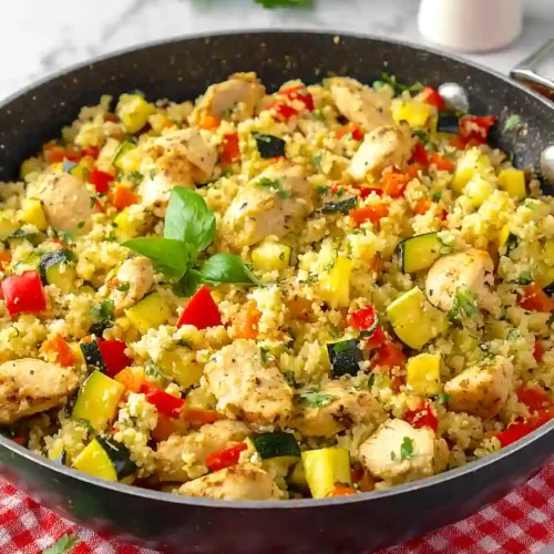 mediterranean cauliflower rice with chicken