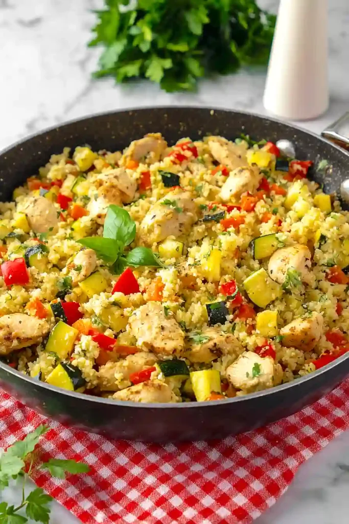 mediterranean cauliflower rice with chicken