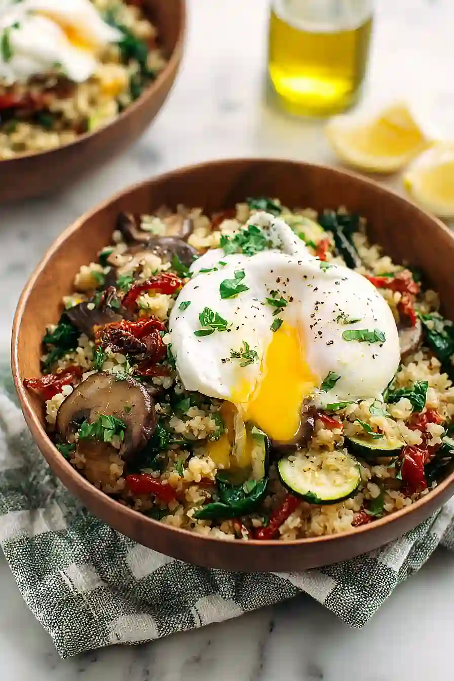 mediterranean cauliflower rice skillet