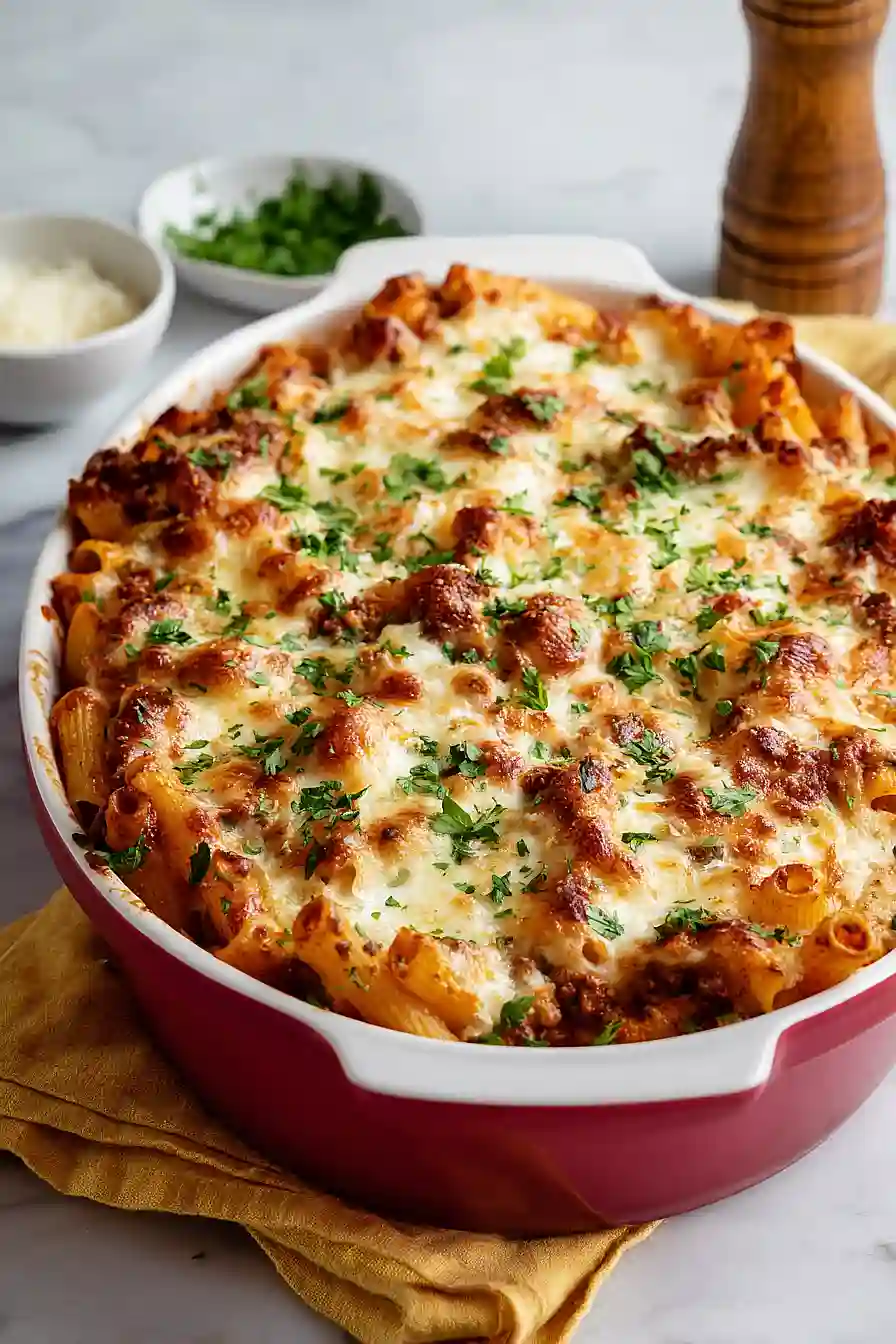 baked ziti with ground beef and ricotta